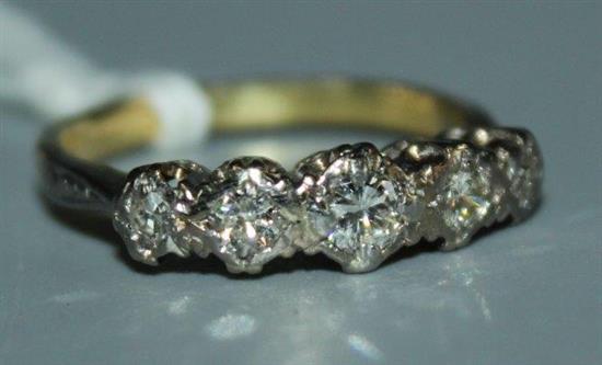 5 stone diamond & platinum ring